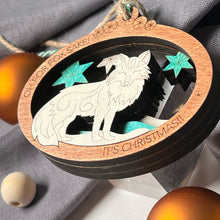 Load image into Gallery viewer, Oh, For Fox Sake, It&#39;s Christmas!&quot; Handcrafted Wooden Ornament
