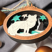 Load image into Gallery viewer, Oh, For Fox Sake, It&#39;s Christmas!&quot; Handcrafted Wooden Ornament
