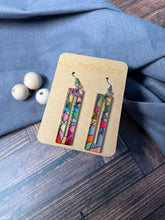 Load image into Gallery viewer, Mosaic Radiance: Geometric Stained Glass Effect Acrylic Dangle Drop Earrings
