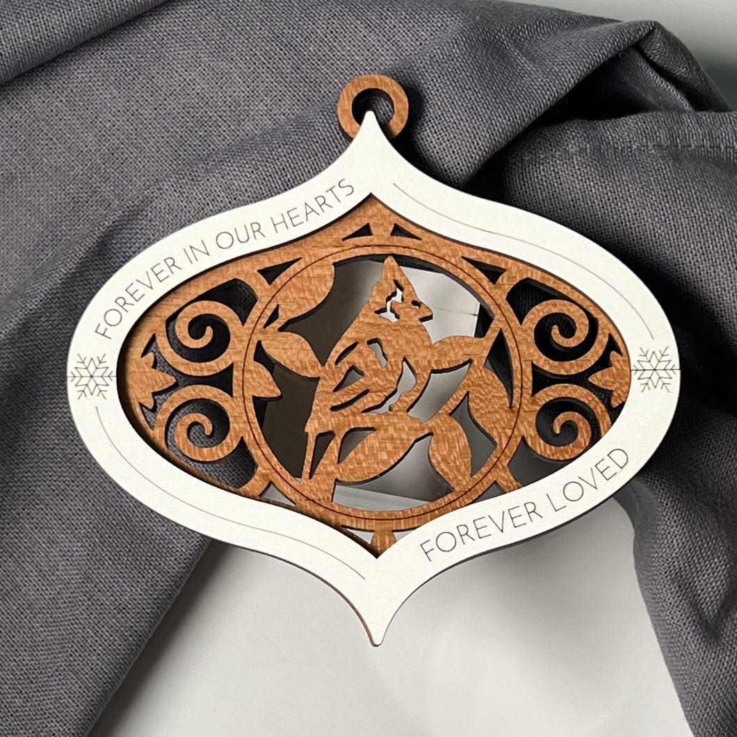 Eternal Embrace - Handcrafted Wooden Memorial Ornament