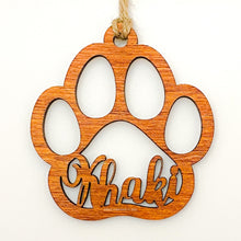 Load image into Gallery viewer, Personalized Paw Print Ornament, cat or dog, hand made in USA
