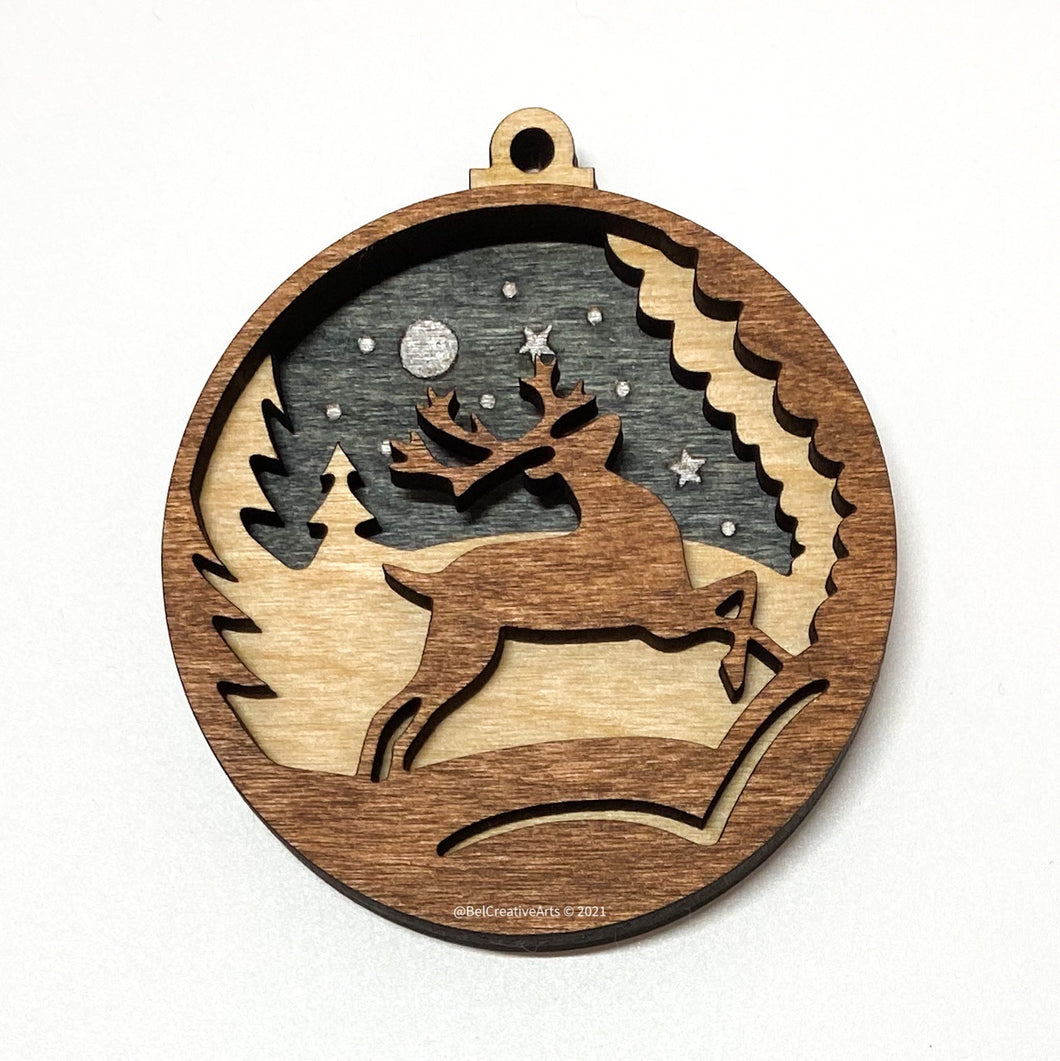 Deer Christmas ornament, hand made in USA