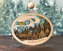 Load image into Gallery viewer, Winter Village 3D Wooden Christmas Ornament, hand made in USA
