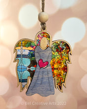 Load image into Gallery viewer, Angel with Love Heart Wooden Christmas Ornament
